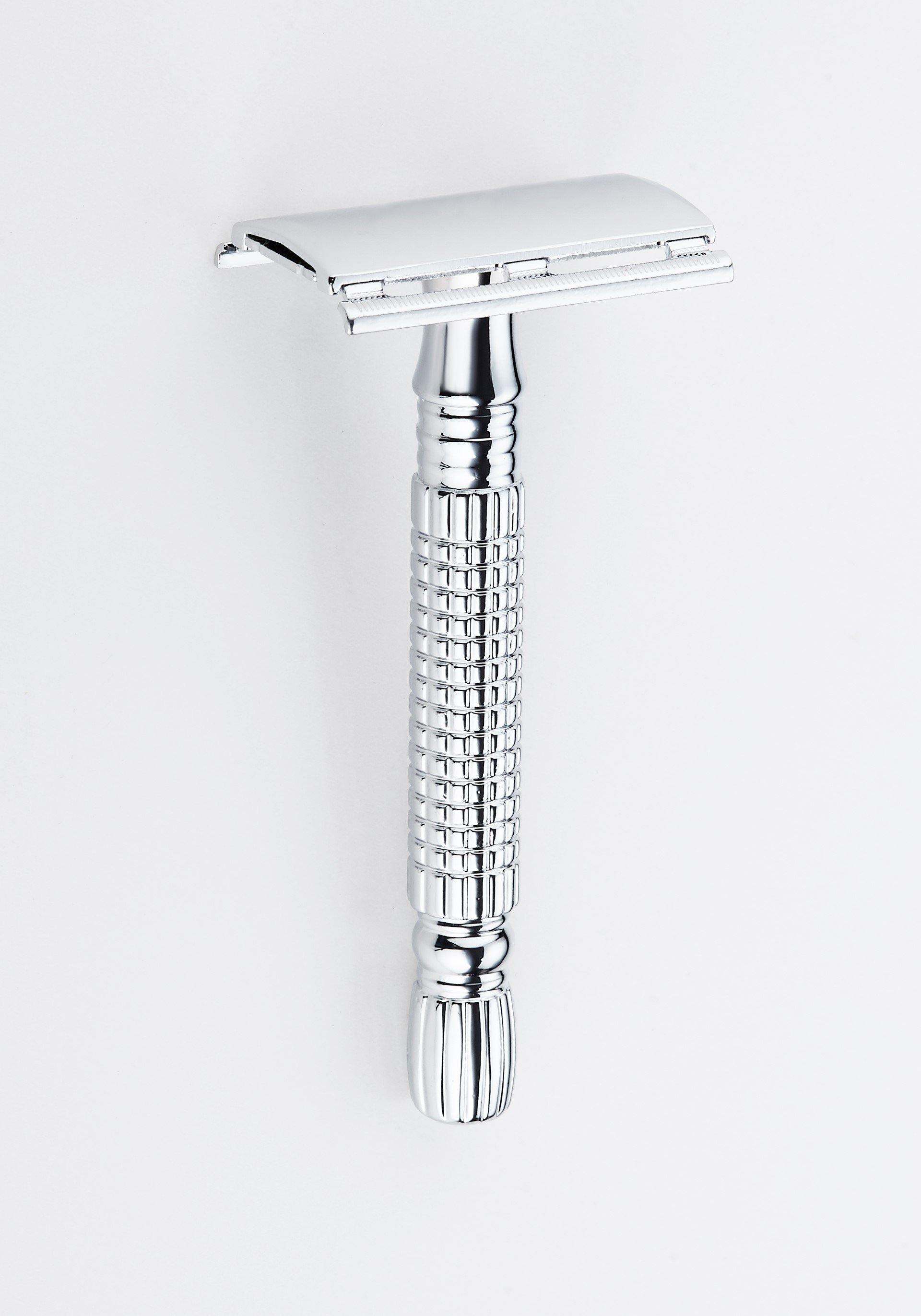 SILVER SAFETY RAZOR WITH REPLACEMENT BLADES - simplyThinkECO