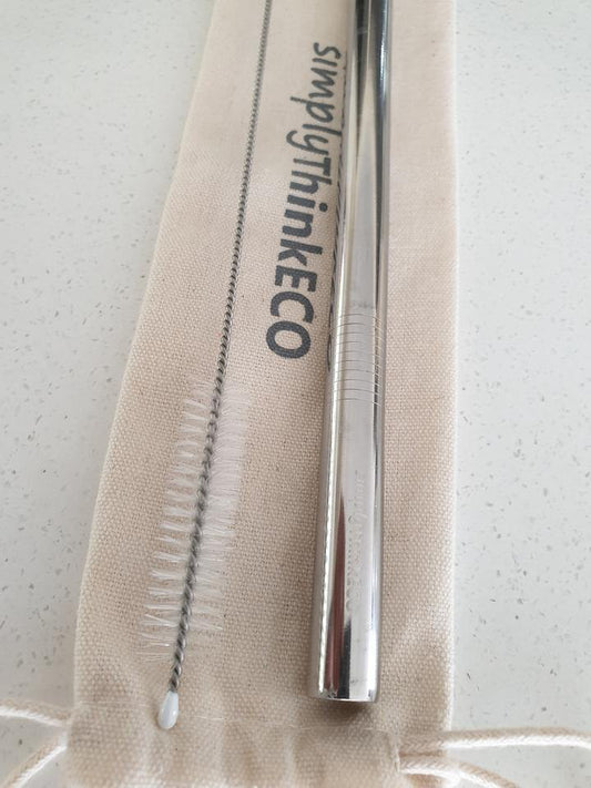 Stainless Steel Straw - SMOOTHIE - SILVER - simplyThinkECO